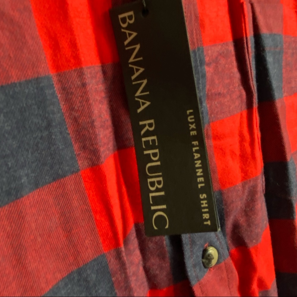 Banana republic button Luxe Cotton  down men's XL flannel shirt - Picture 6 of 8